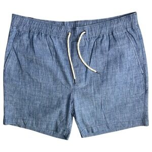 Faherty Mens XL Essential Cotton Stretch Pull On Shorts Indigo Blue‎